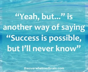 "Yeah, but..." is another way of saying, "Success is possible but I'll never know"